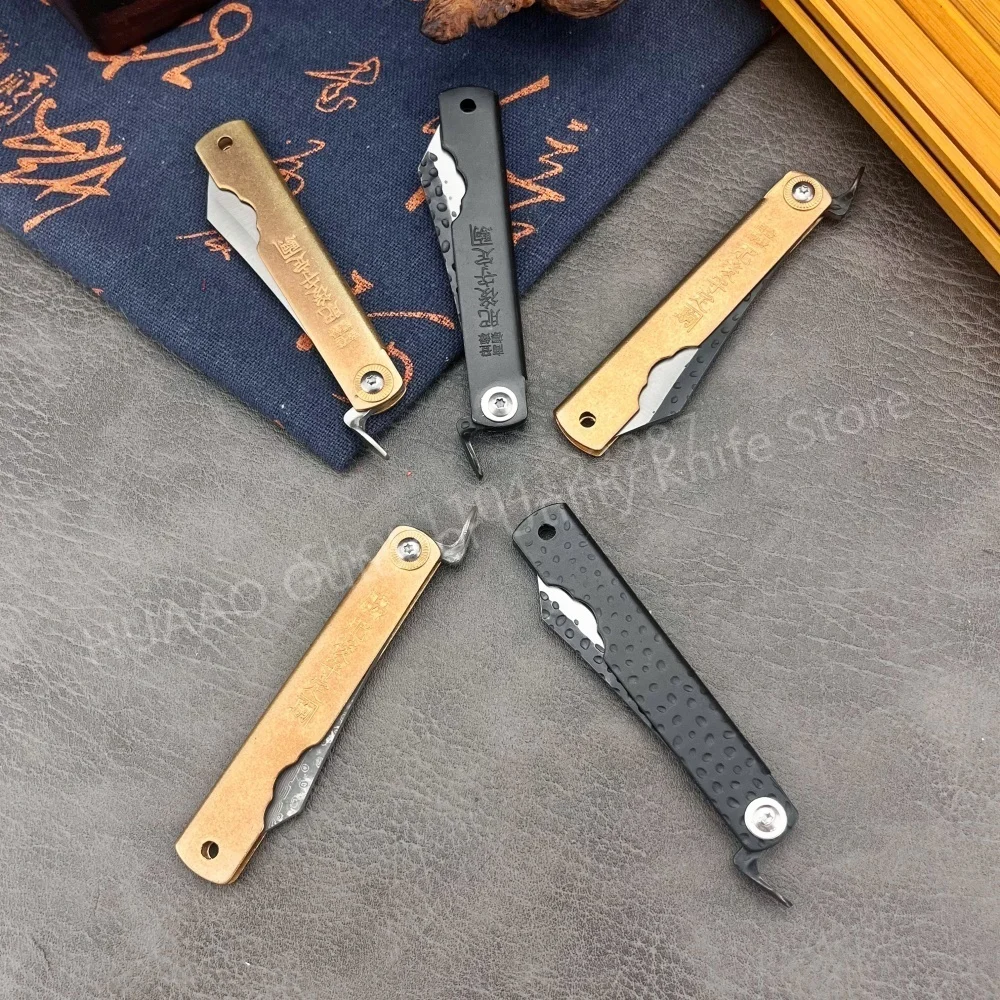 Woodworking In Japanese - 小さなヒゴノカミ日本折りたたみナイフポケットナイフ鍛造刃シャープ EDC キャンプナイフポータブル屋外防衛ナイフ